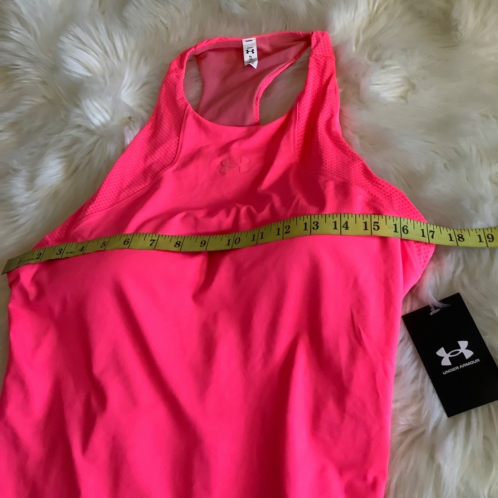 Under Armour Armour Sport 2-in-1 Built n Bra Tank Neon Pink HeatGear XL 1356299 - Picture 8 of 16